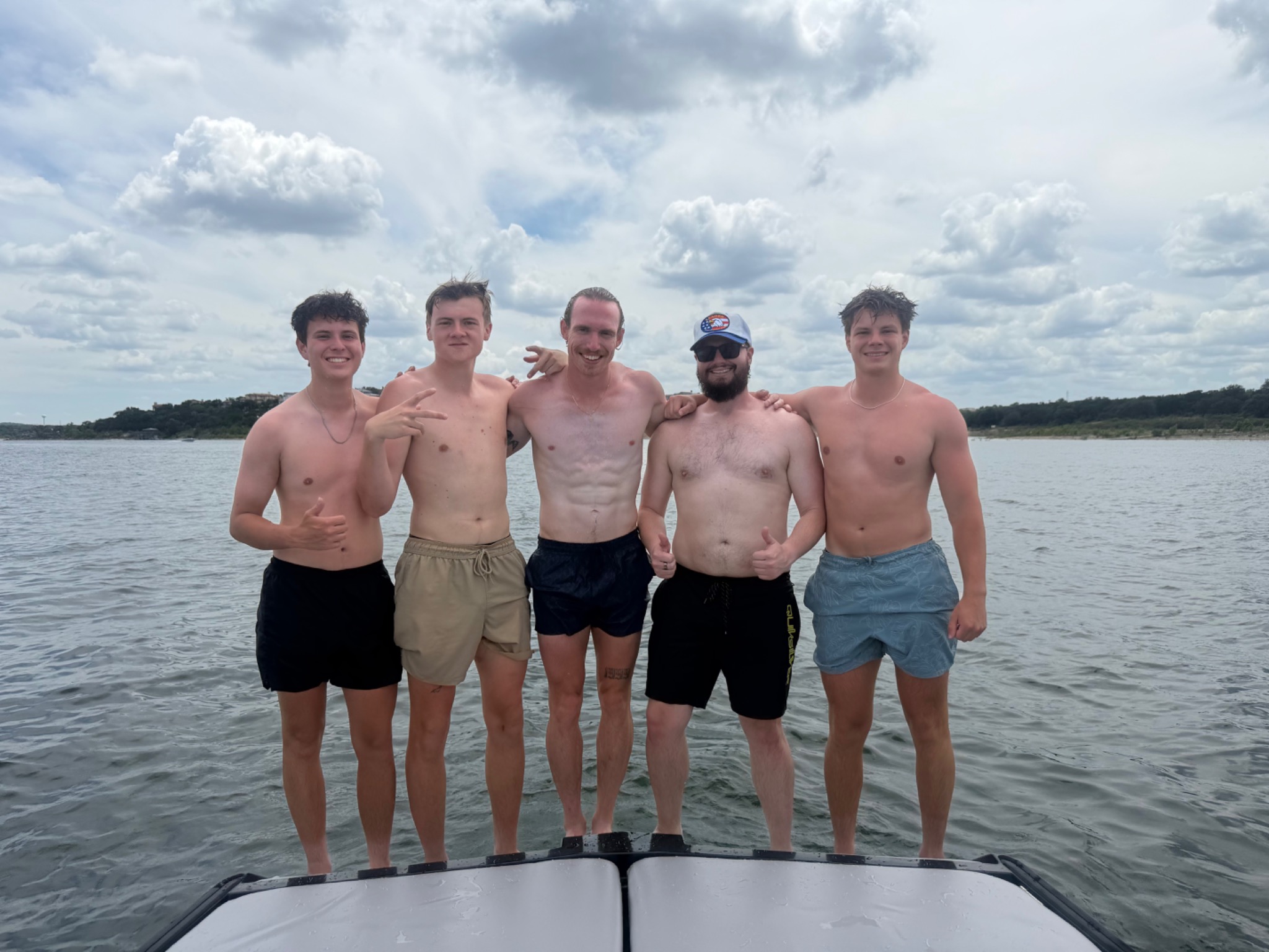 Prodigy Gold team together on the water during the Austin wakeboarding trip